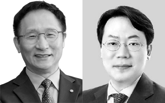 남기천(왼쪽)우리종합금융 신임 대표 내정자, 최승재 우리자산운용 신임 대표 내정자. <우리금융그룹 제공>